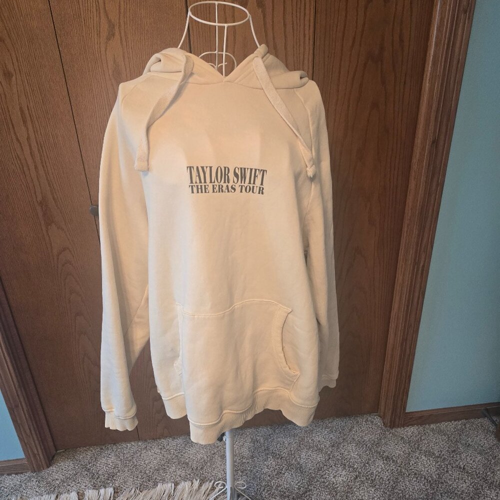 Taylor Swift Eras Tour Official Hoodie Medium Beige Concert Merch Swifties